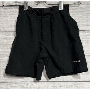 Carhartt Shorts Youth Boys Kids Black Moisture Wicking Elastic Waist Size 7